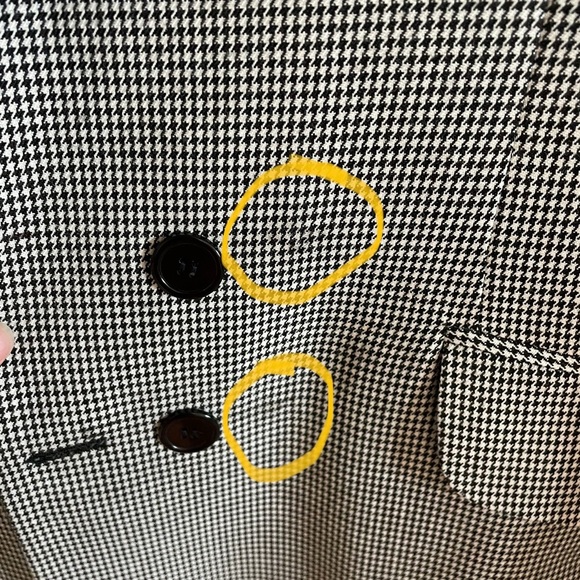 Vintage Oversized Double Breasted Blazer Black Houndstooth Size Small - Picture 13 of 13